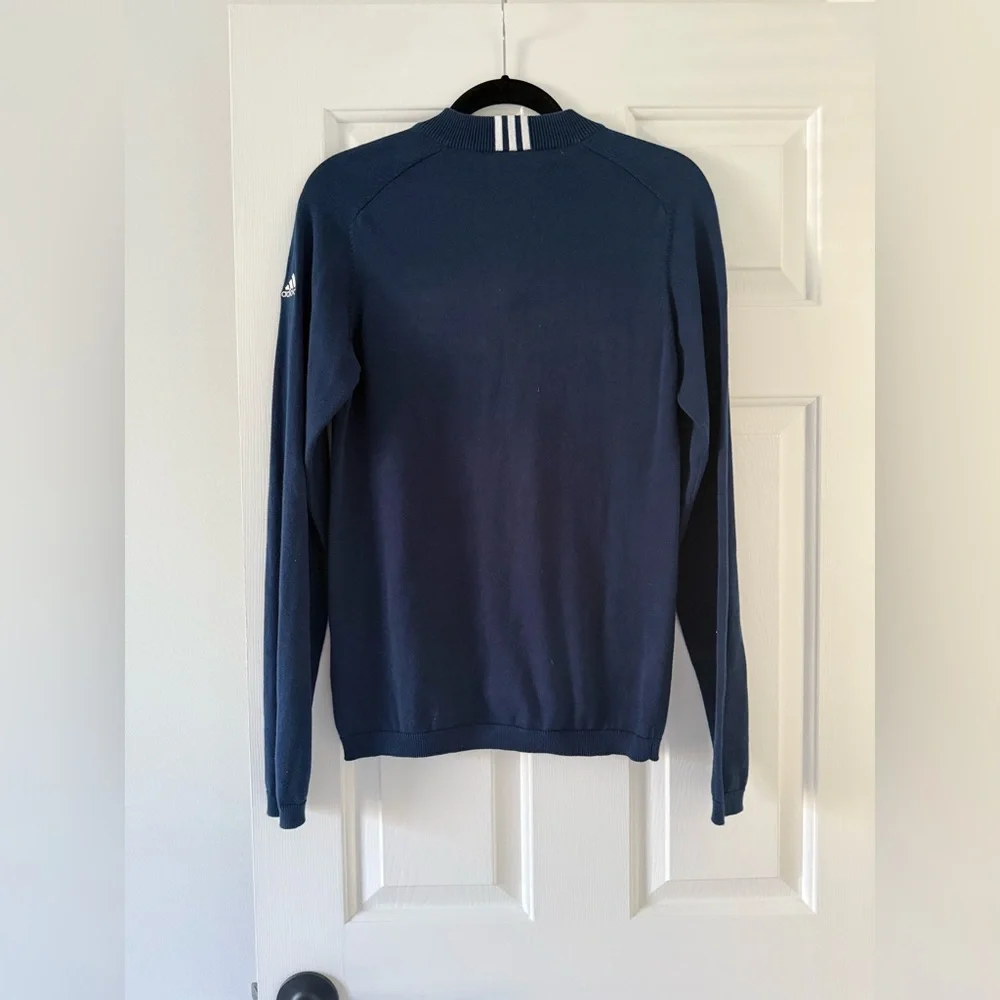 Adidas Duke men’s 1/4 zip navy blue cotton sweater size small